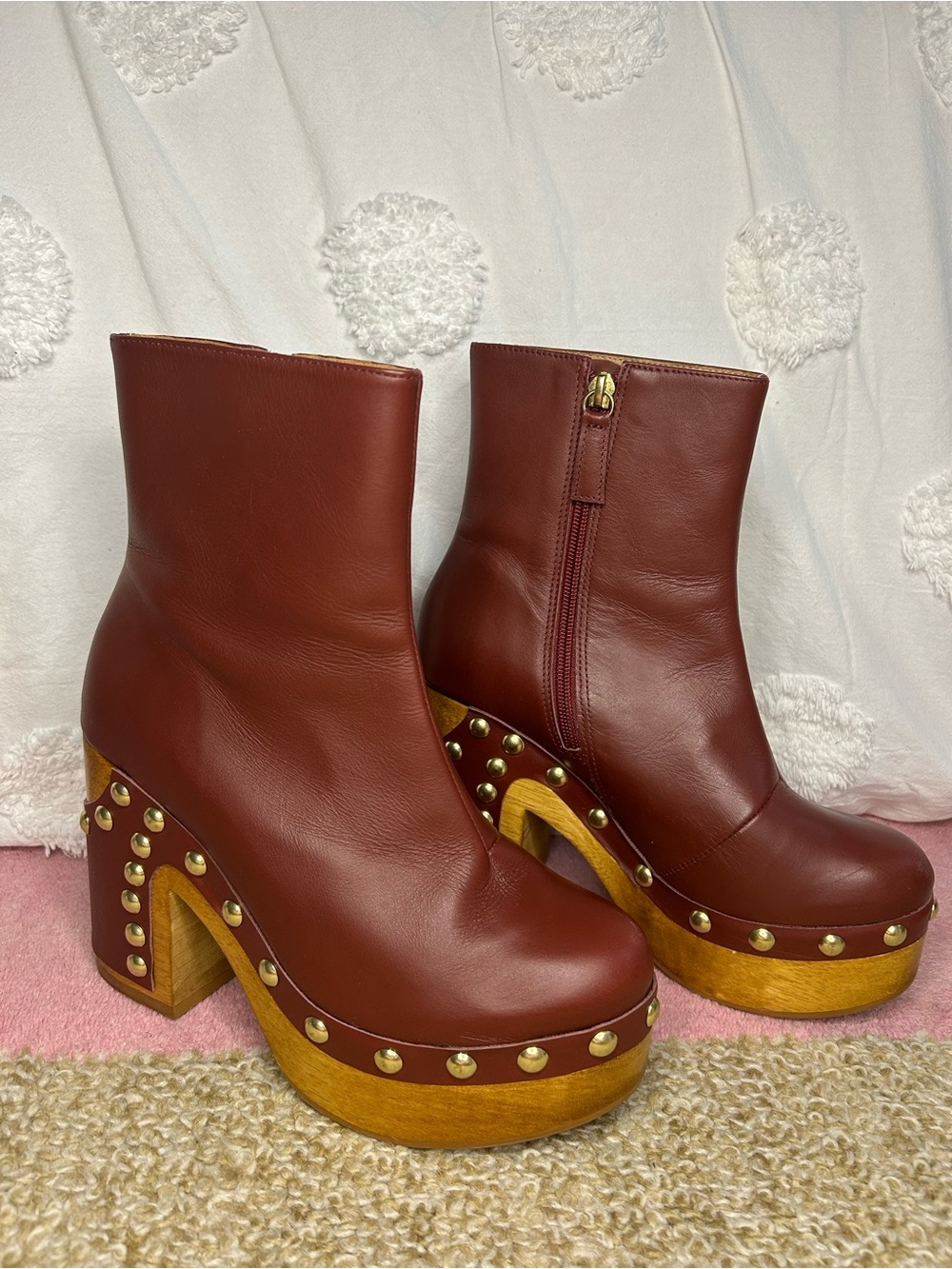 Free People Grayson Clog Boots Sample Mahogany